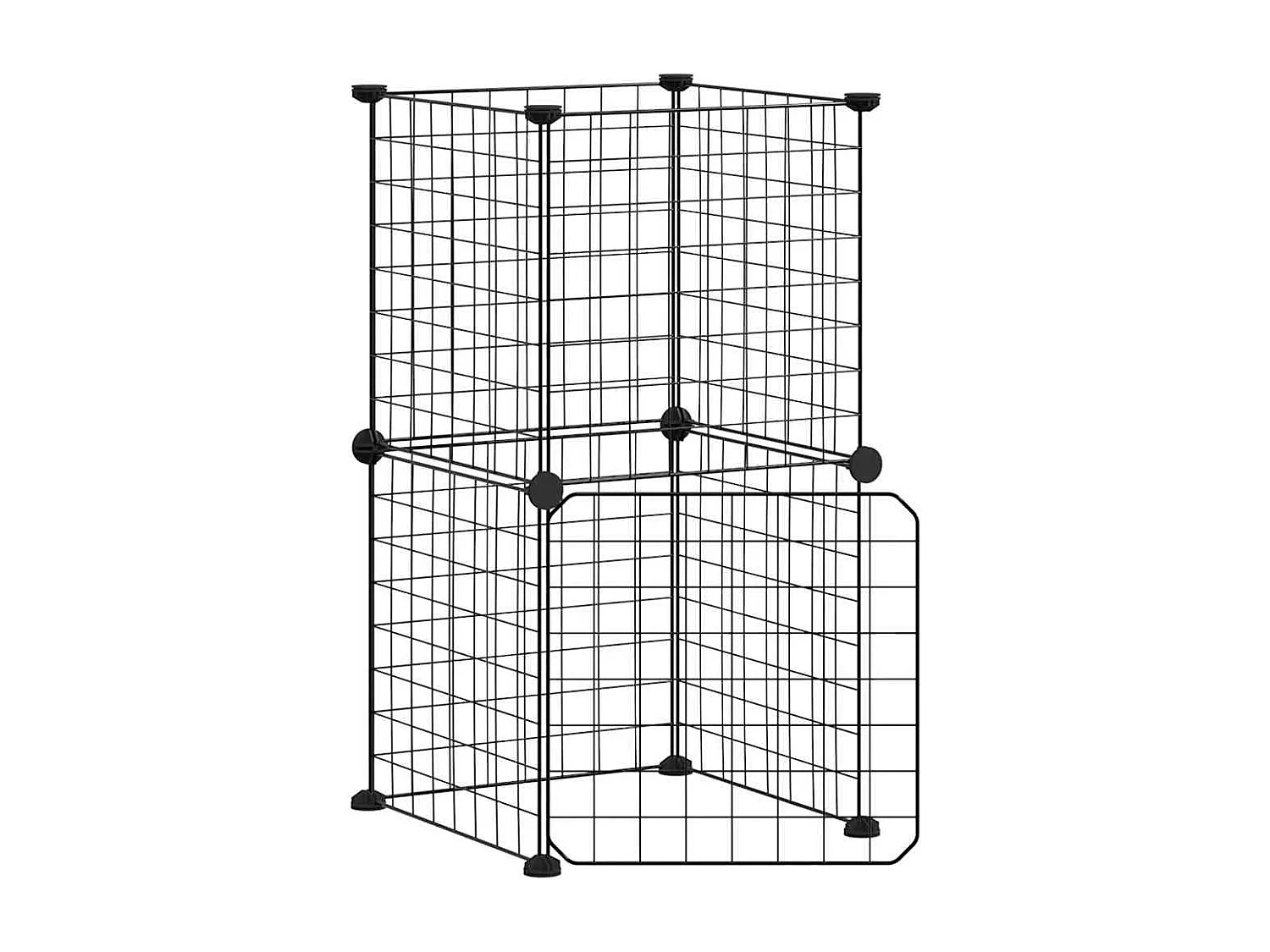 Gabbia per animali domestici a 8 pannelli con porta nera 35x35 cm