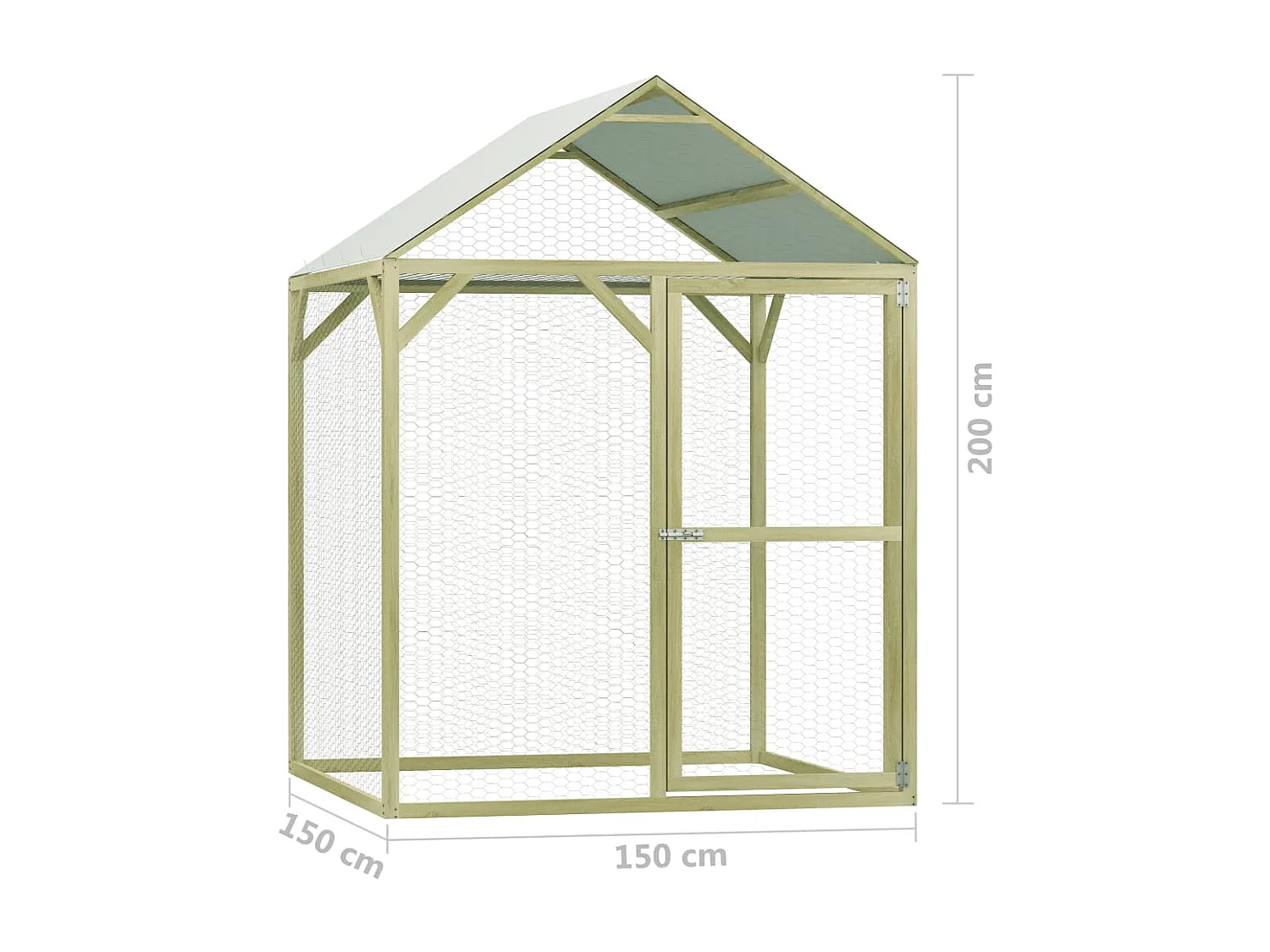 Galinheiro 1,5x1,5x2 m Madeira de pinho impregnada