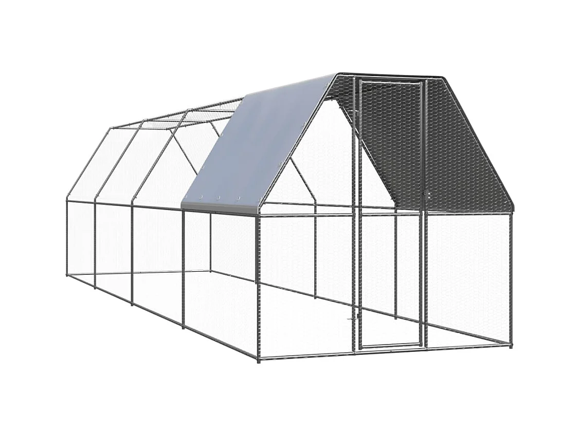 Poulailler d'extérieur 2x8x2 m Acier galvanisé