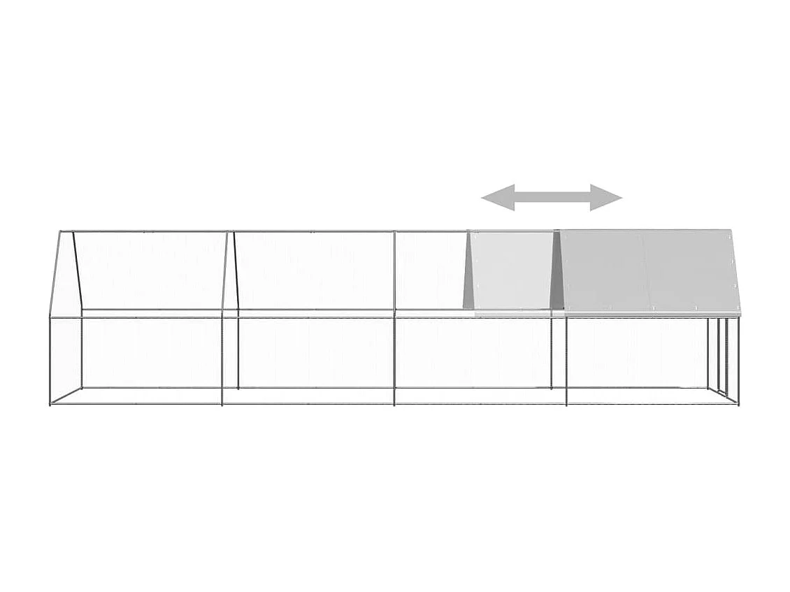 Galinheiro externo 2x8x2 m Aço galvanizado