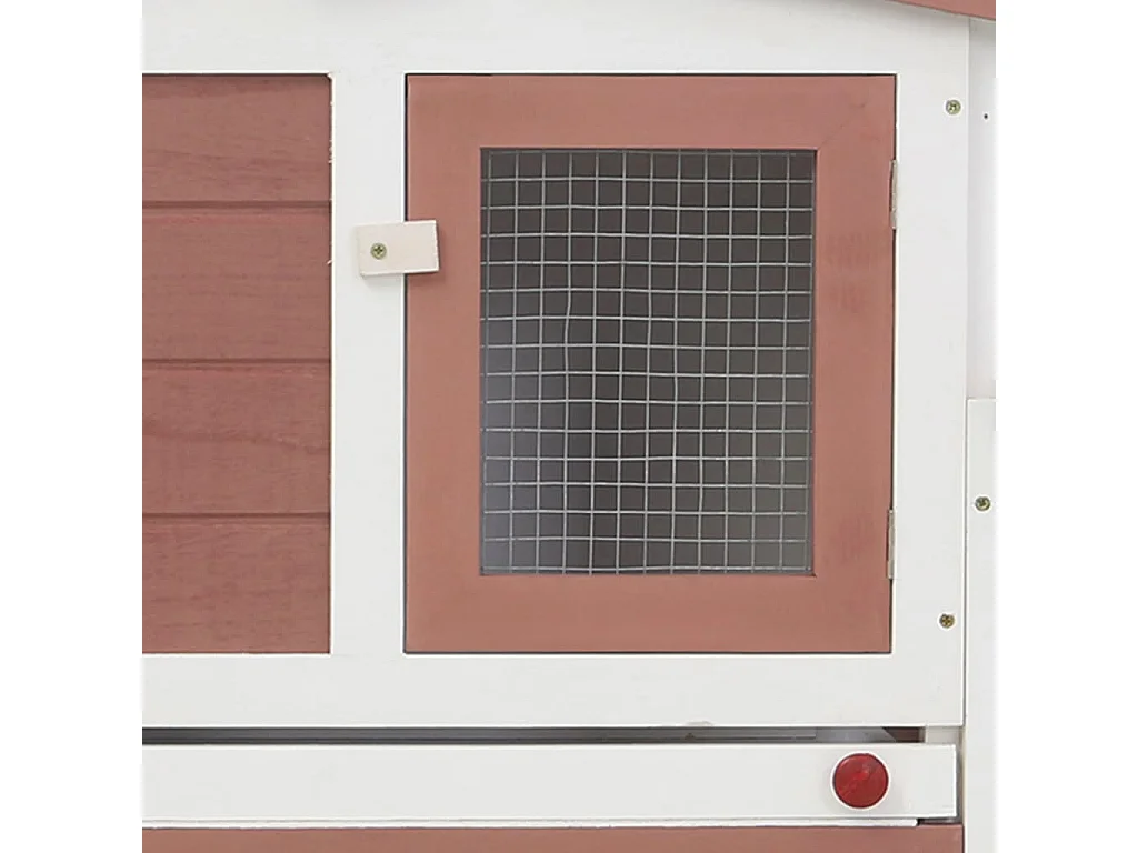 Clapier large d'extérieur Marron et blanc 204x45x85 cm Bois