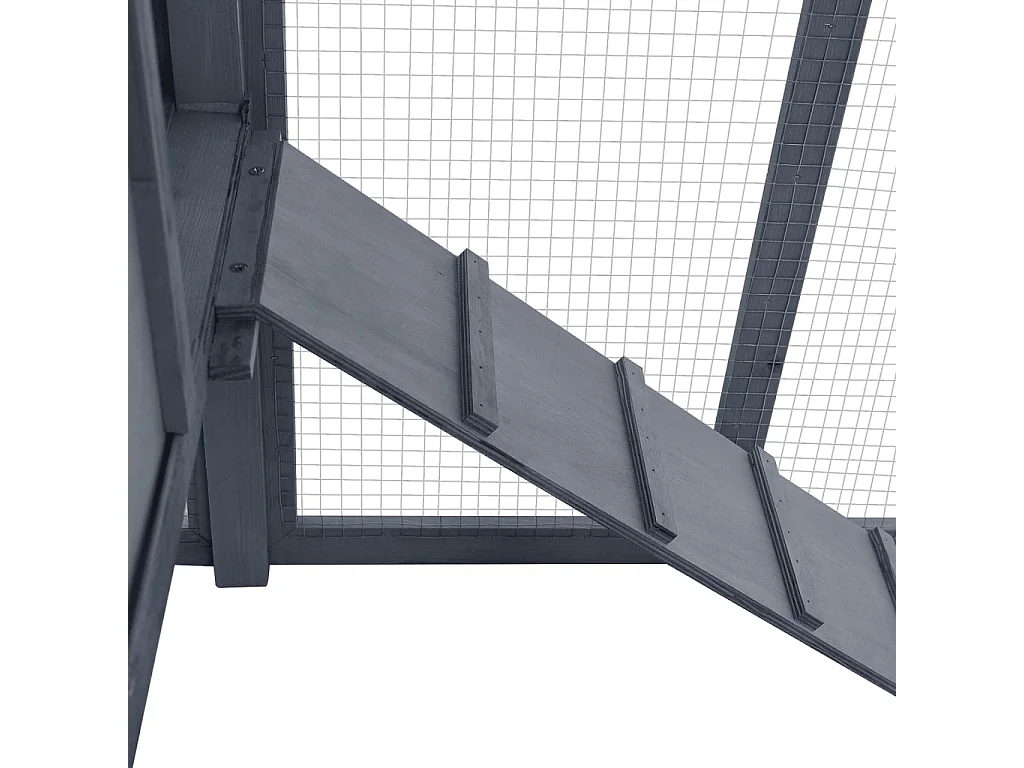 Gallinero con caja nido Gris y blanco Madera maciza de abeto