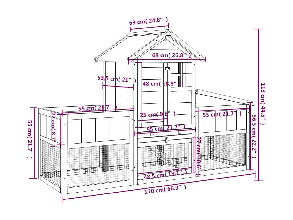 Aparador moka 170x63x113 cm madera maciza de pino