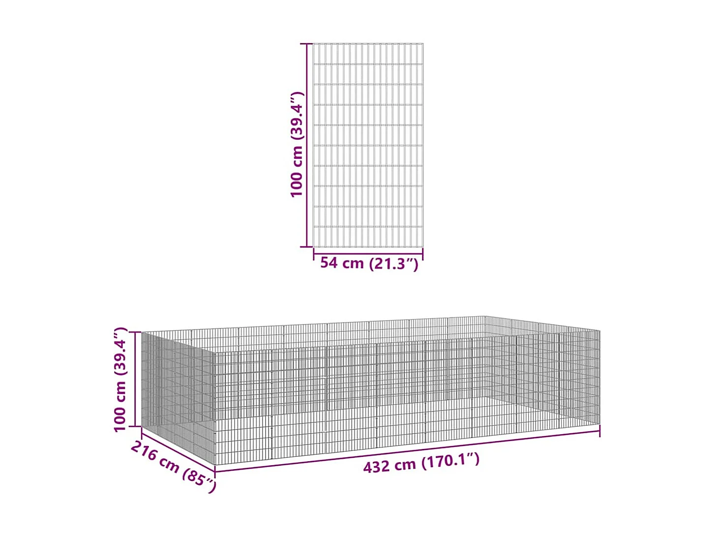 Tiergehege in Freiheit 24 verzinkte Eisenplatten