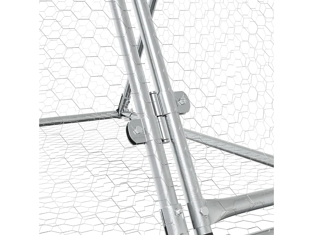 Clapier argenté 400x105x91 cm acier galvanisé