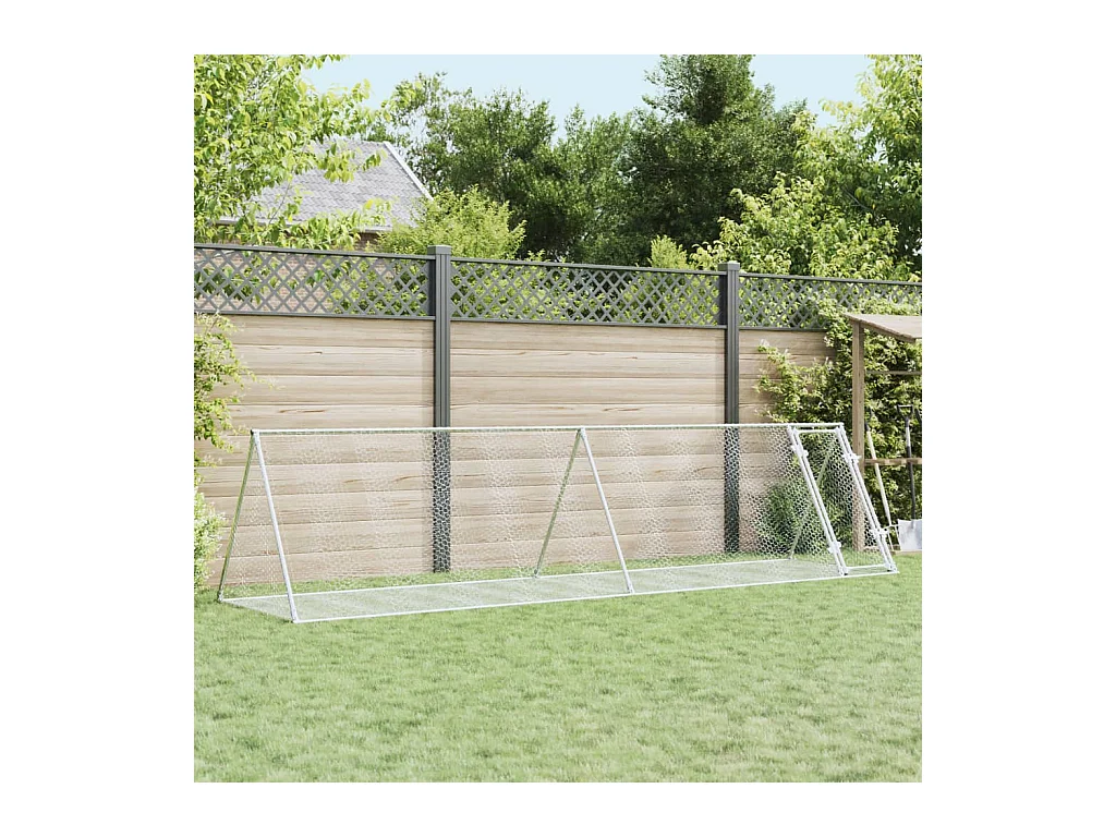 Clapier argenté 400x105x91 cm acier galvanisé