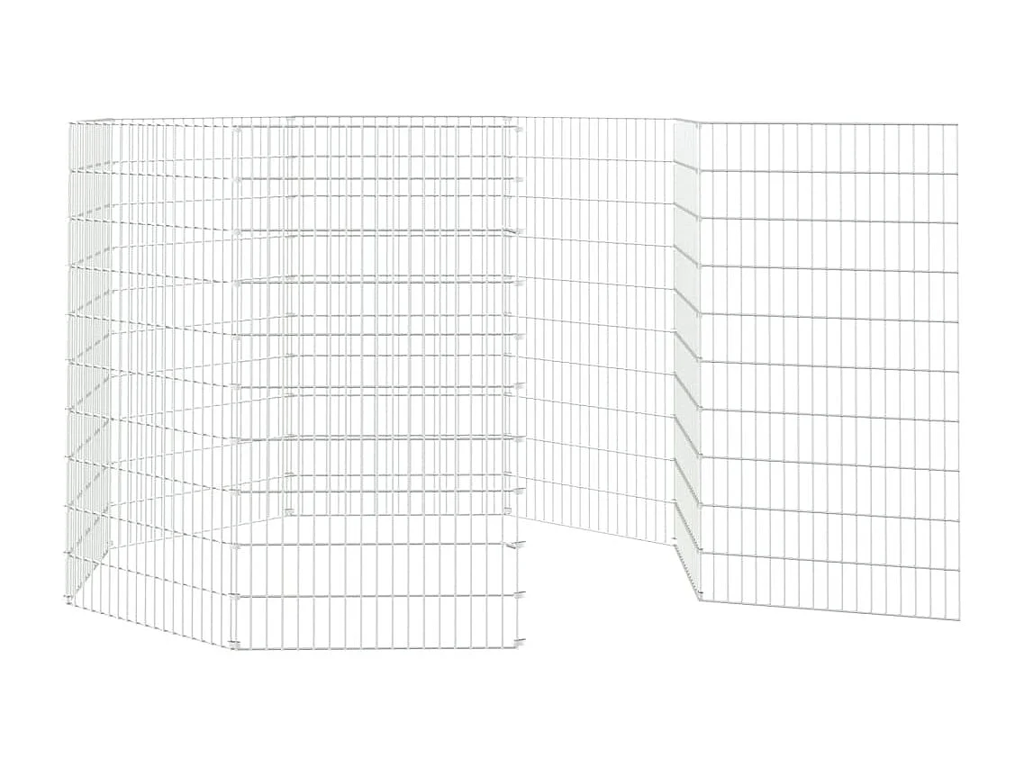 Recinto para animais soltos 8 painéis 54x100 cm ferro galvanizado