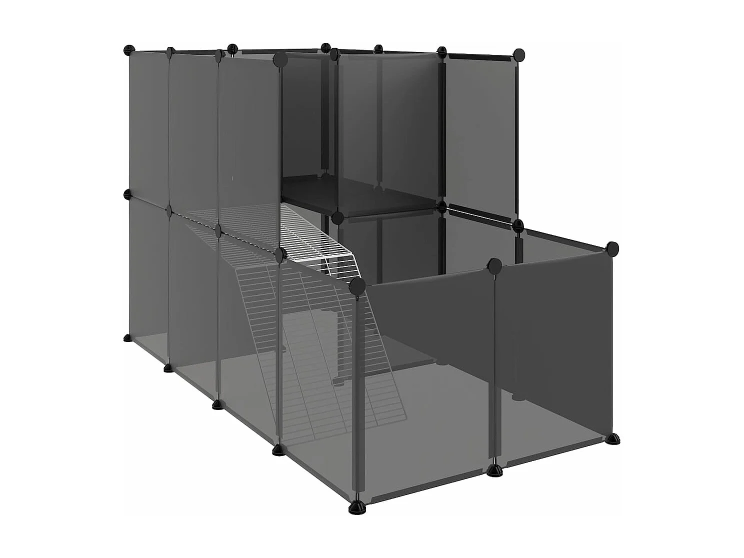 Cage pour petits animaux Noir 142x74x93 cm PP et Acier