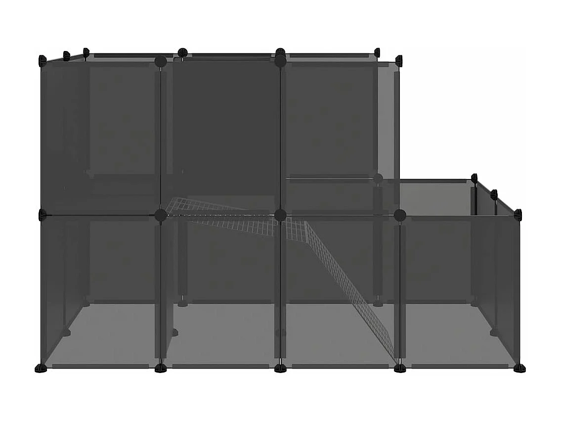 Cage pour petits animaux Noir 142x74x93 cm PP et Acier