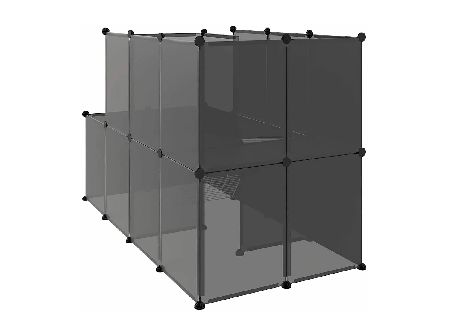 Cage pour petits animaux Noir 142x74x93 cm PP et Acier