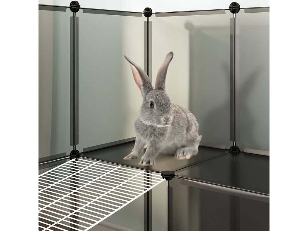 Cage pour petits animaux Noir 142x74x93 cm PP et Acier