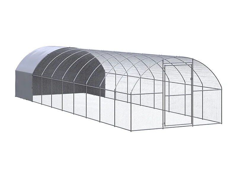 Galinheiro externo 3x10x2 m Aço galvanizado