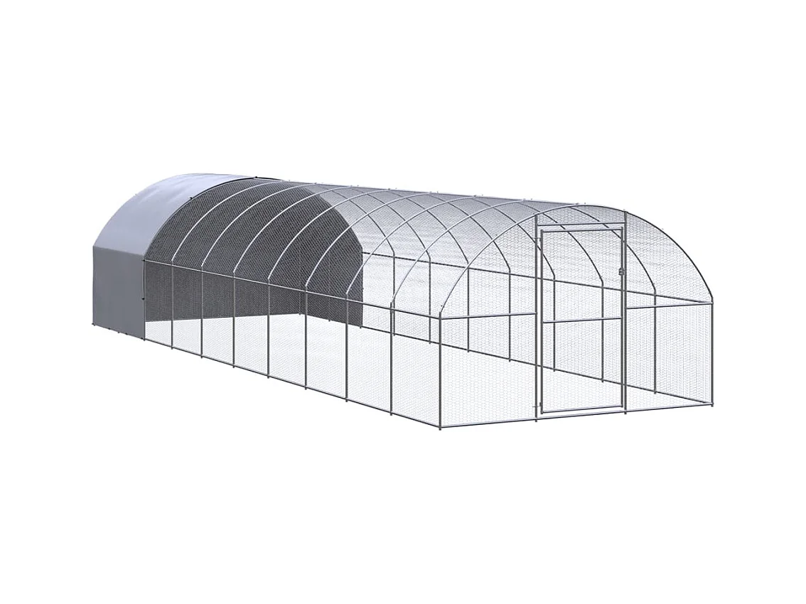 Poulailler d'extérieur 3x10x2 m Acier galvanisé