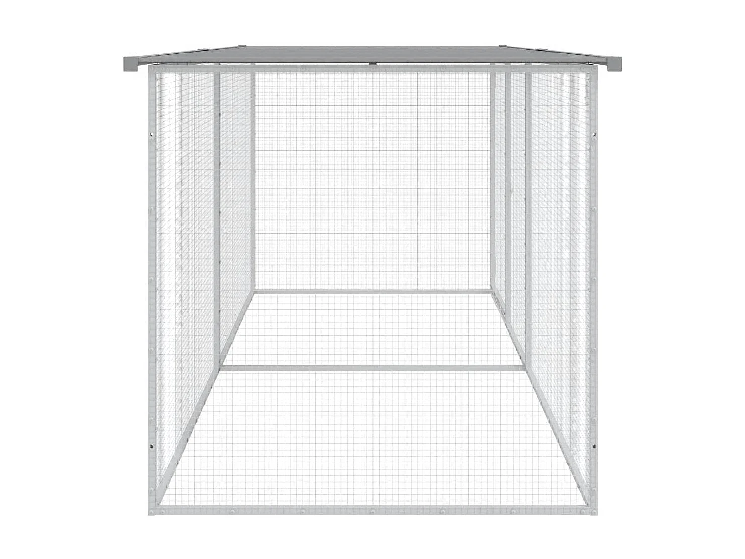 Poulailler avec toit gris clair 203x98x90 cm acier galvanisé