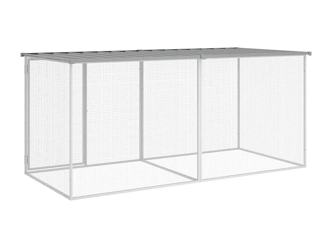 Poulailler avec toit gris clair 203x98x90 cm acier galvanisé