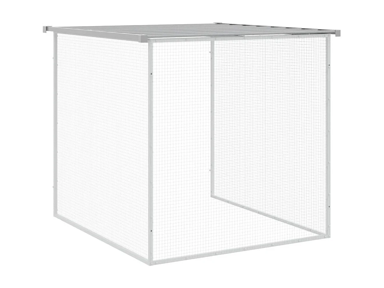 Poulailler avec toit gris clair 203x98x90 cm acier galvanisé