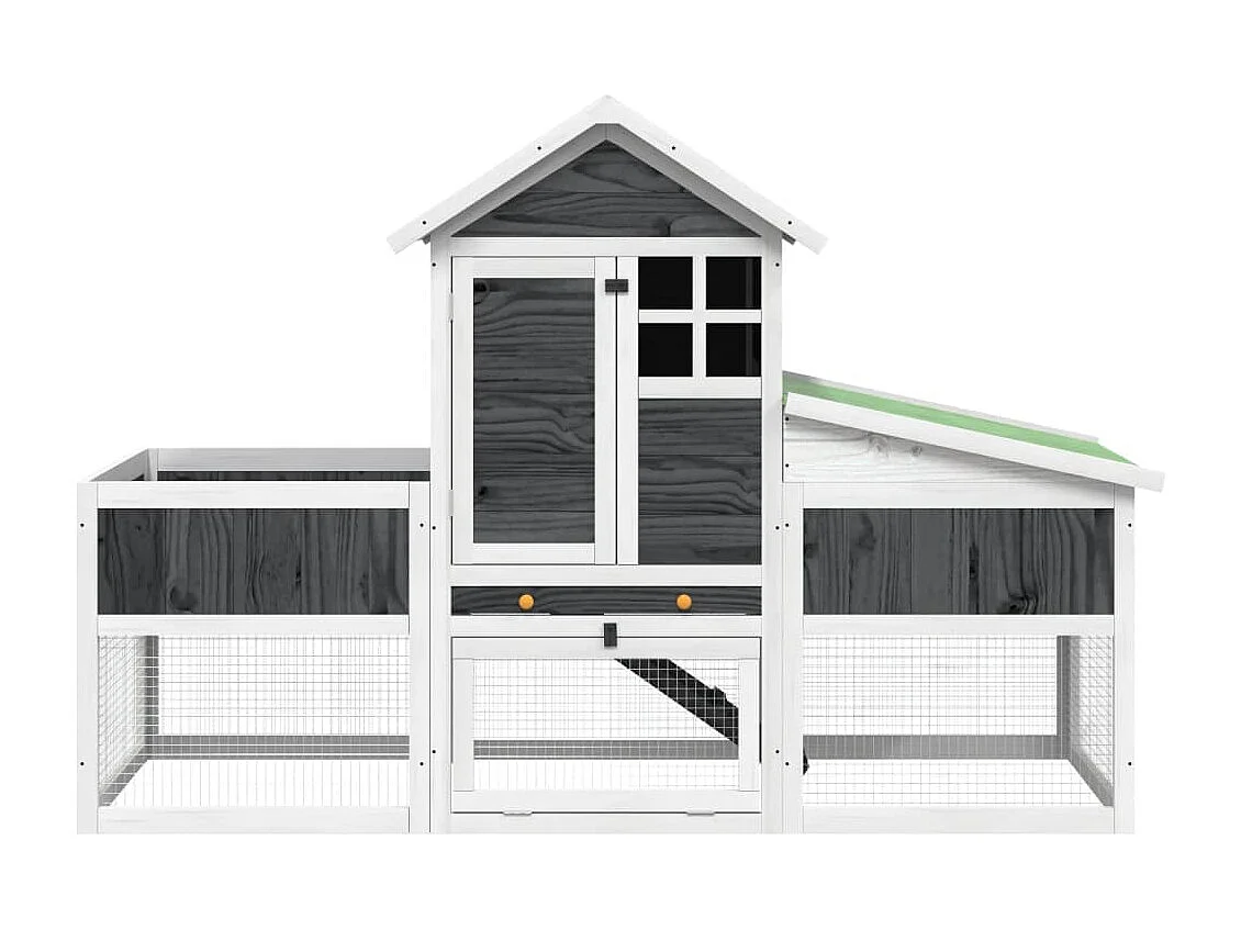 Gaiola cinza 170x63x113 cm madeira de pinho maciça