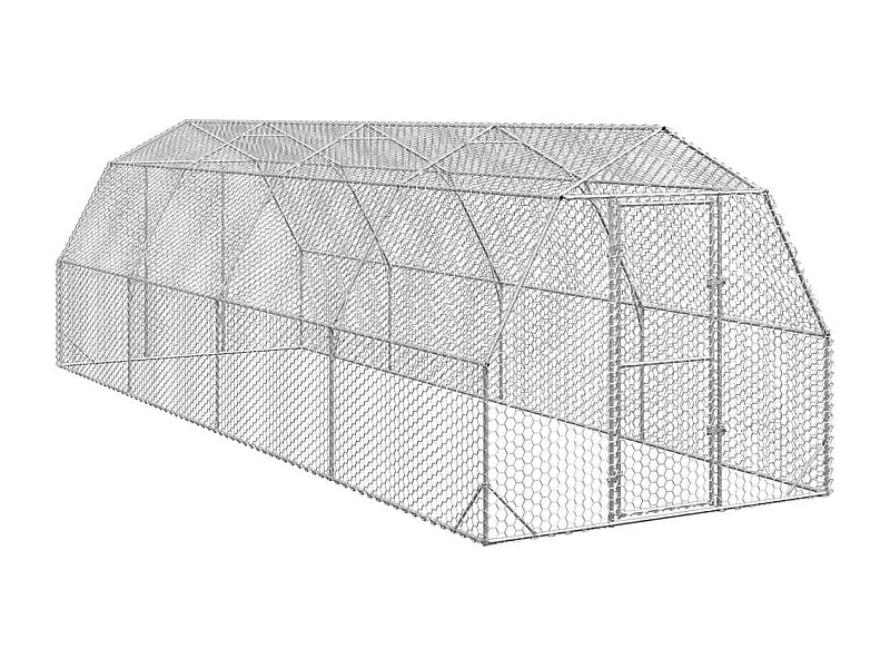 Galinheiro 2,5x8x2,25 m aço galvanizado