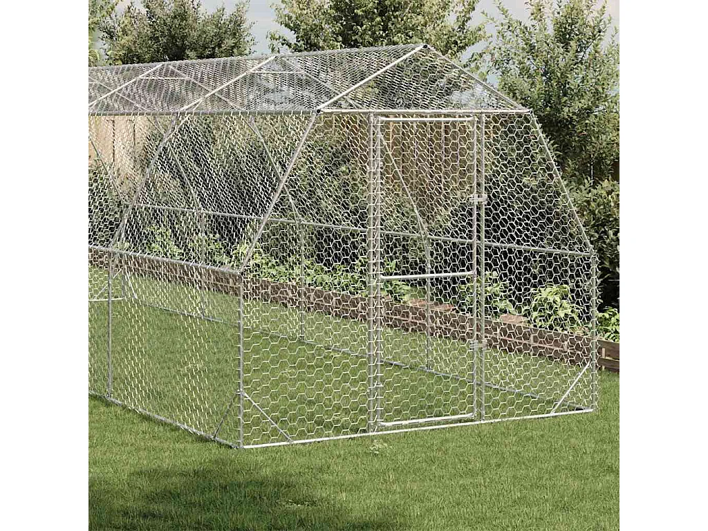 Pollaio 2,5x8x2,25 m in acciaio zincato