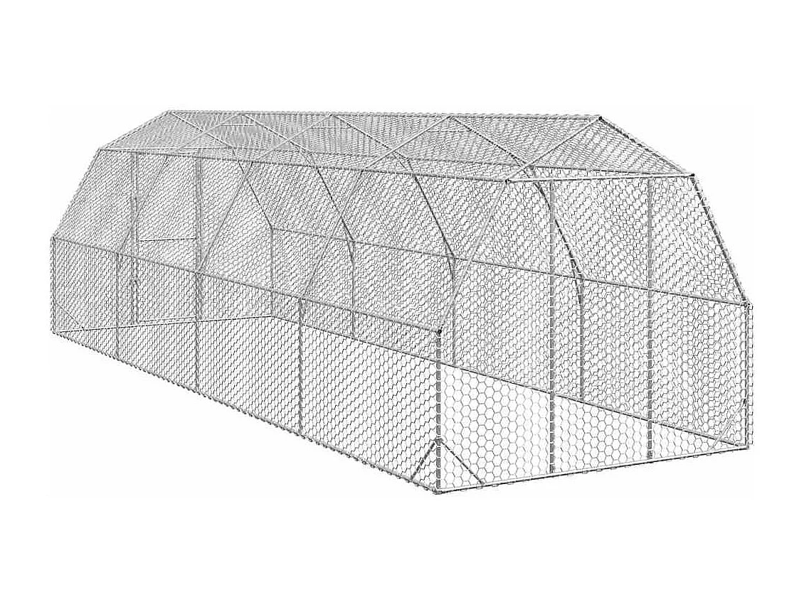 Pollaio 2,5x8x2,25 m in acciaio zincato