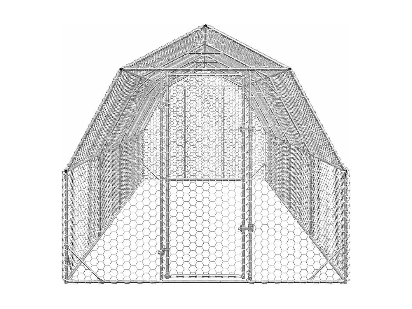 Pollaio 2,5x8x2,25 m in acciaio zincato