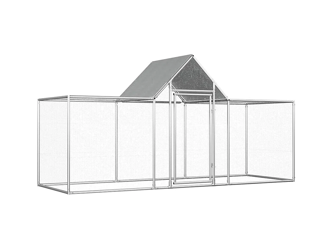 Poulailler 3 x 1 x 1,5 m Acier galvanisé