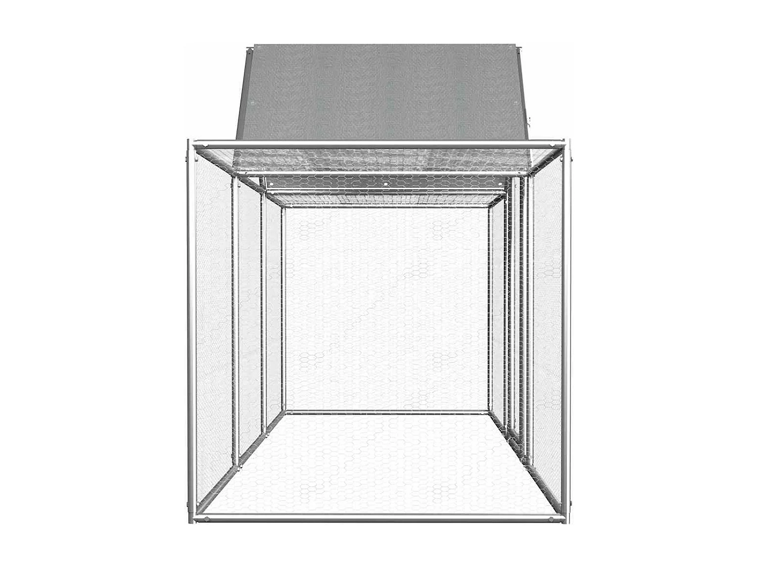 Poulailler 3 x 1 x 1,5 m Acier galvanisé