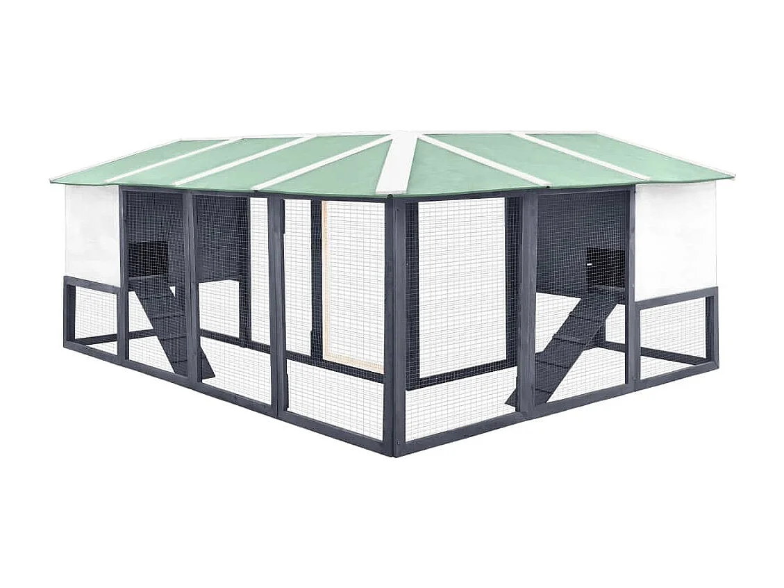 Contenitori da esterno con binario Grigio e bianco Abete