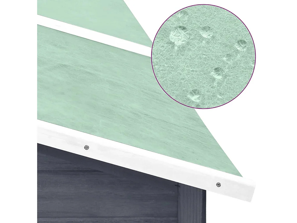 Clapier d'extérieur avec piste Gris et blanc Bois de sapin