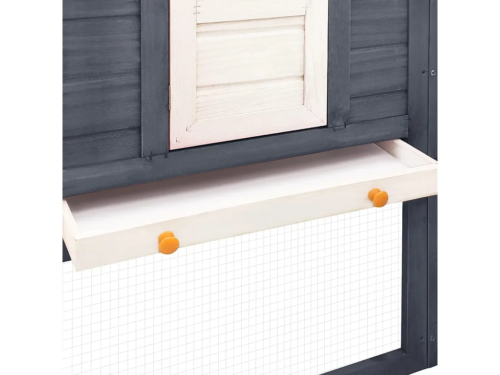 Clapier d'extérieur avec piste Gris et blanc Bois de sapin