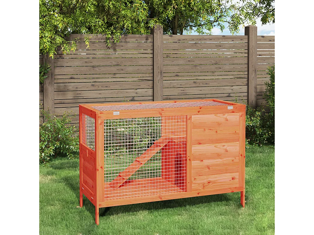 Brauner Stall 103x44x69,5 cm massives Kiefernholz