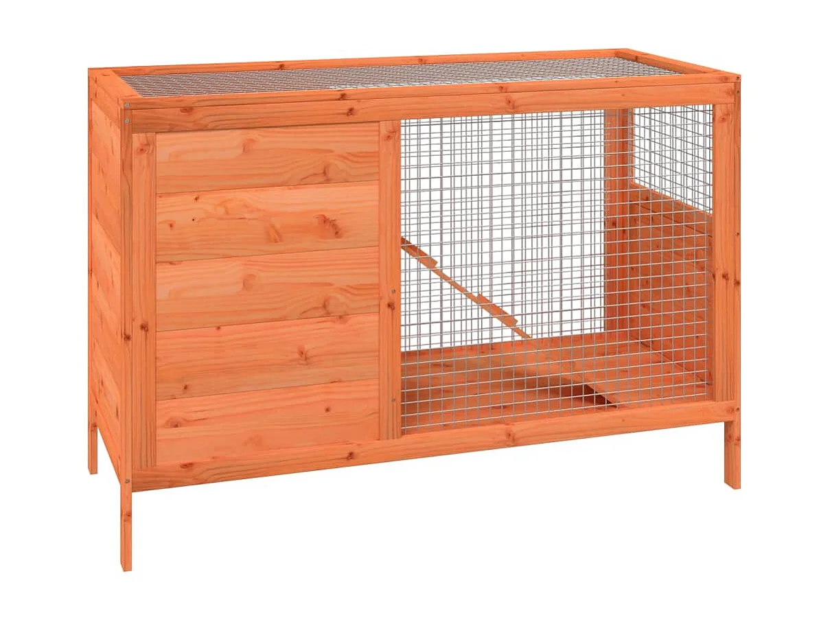 Brauner Stall 103x44x69,5 cm massives Kiefernholz