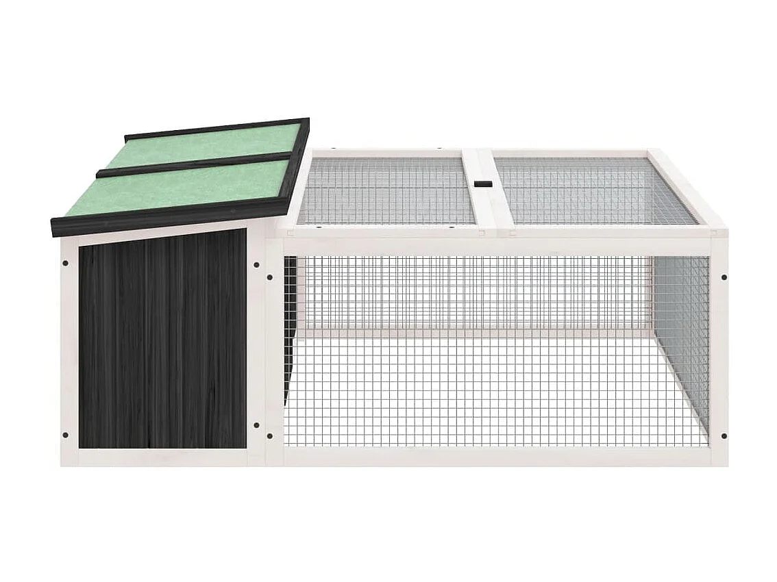 Clapier gris 117,5x97x47,5 cm bois de pin massif