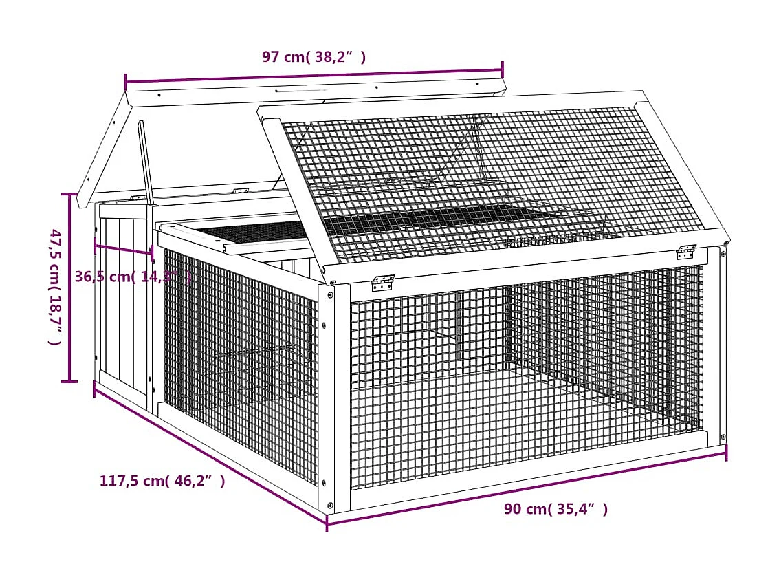Grijze kast 117,5x97x47,5 cm massief grenenhout