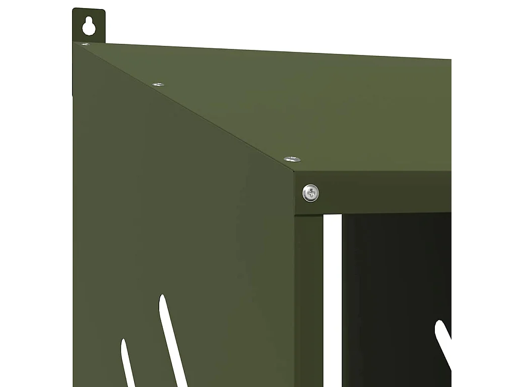 Nichoir à poules avec 8 compartiments vert olive métal