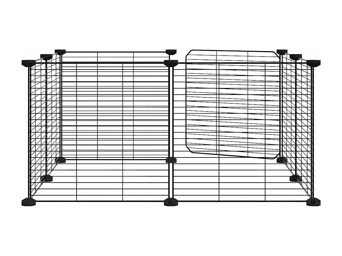 Gabbia per animali domestici a 8 pannelli con porta nera 35x35 cm
