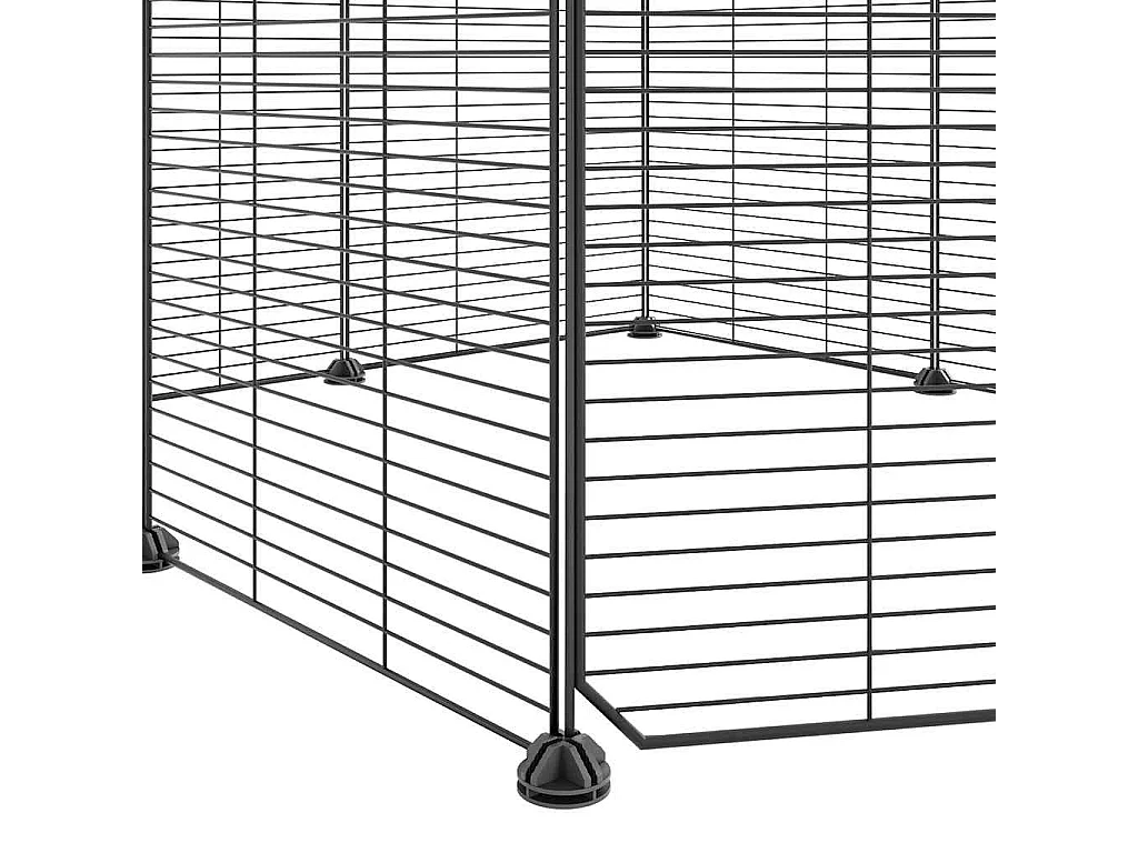 Gabbia per animali domestici a 8 pannelli con porta nera 35x35 cm