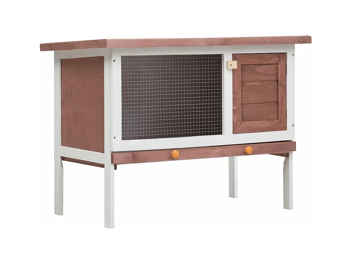 Clapier d'extérieur 1 niveau Marron Bois