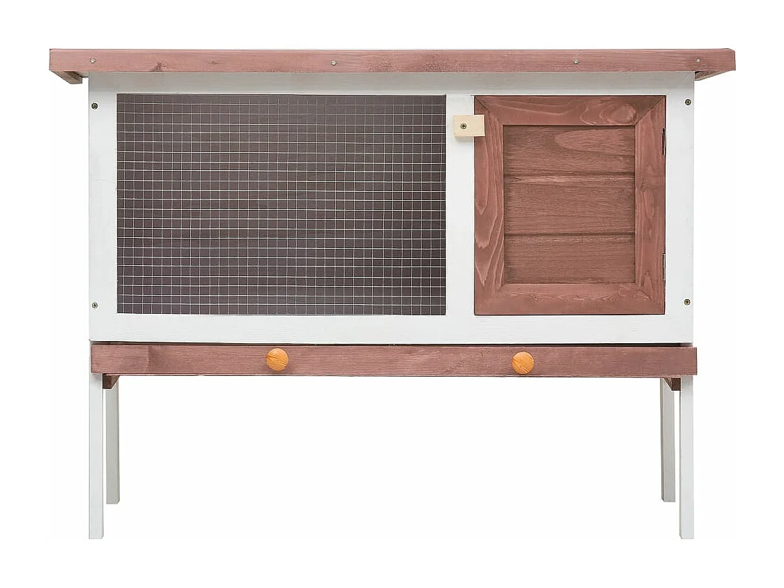 Clapier d'extérieur 1 niveau Marron Bois