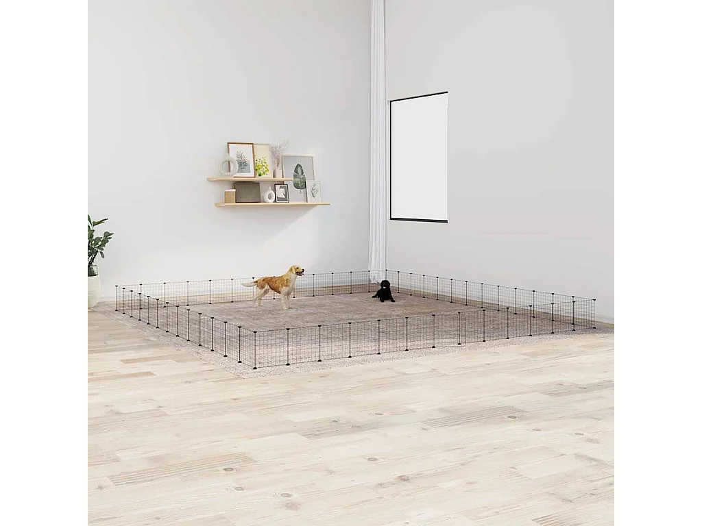 Gabbia per animali domestici 52 pannelli con porta nera 35x35 cm