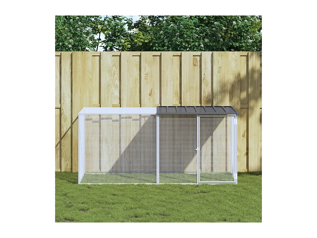 Poulailler avec toit anthracite 203x98x90 cm acier galvanisé