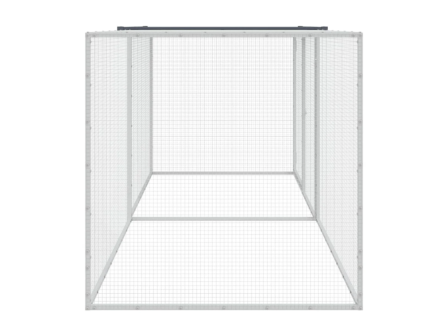 Galinheiro com telhado antracite 203x98x90 cm aço galvanizado