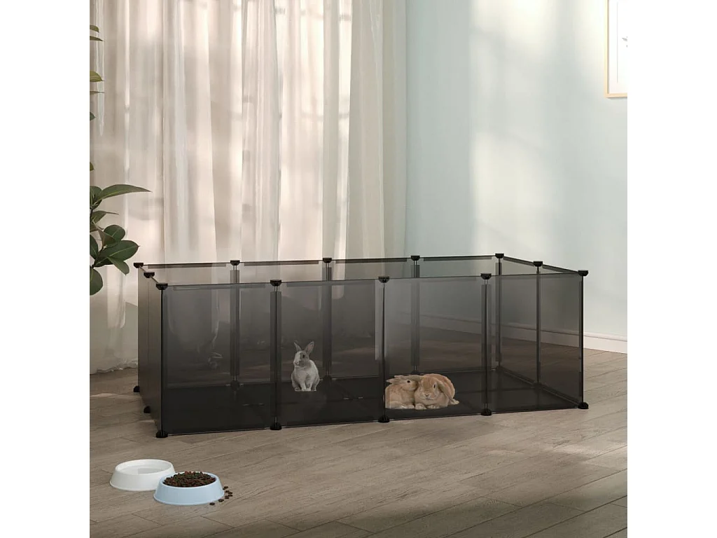 Gaiola para pequenos animais Preto 144x74x46,5 cm PP e Aço