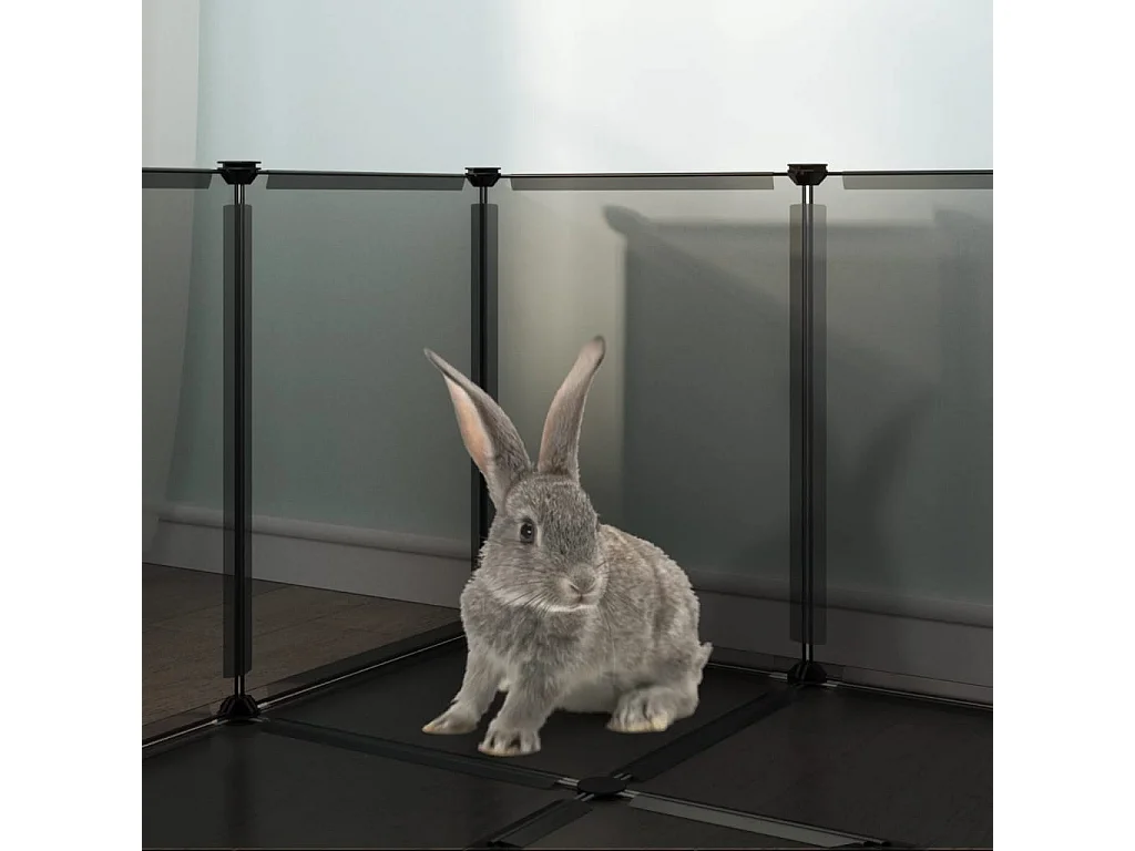 Cage pour petits animaux Noir 144x74x46,5 cm PP et Acier