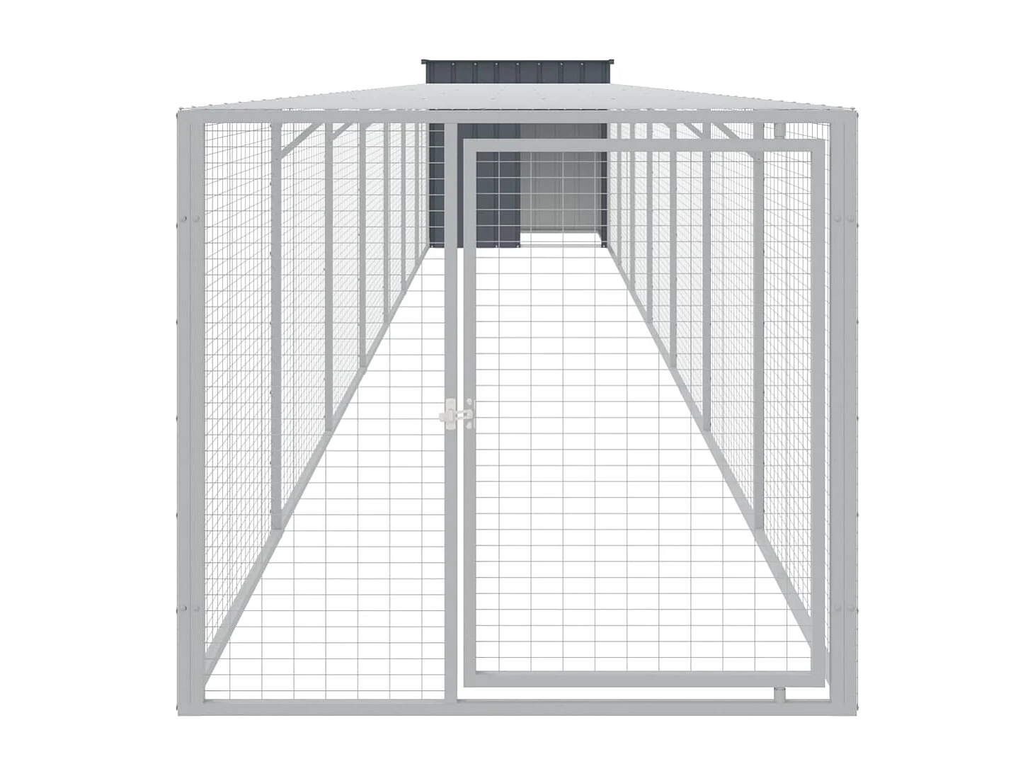 Poulailler avec cour anthracite 110x813x110 cm acier galvanisé
