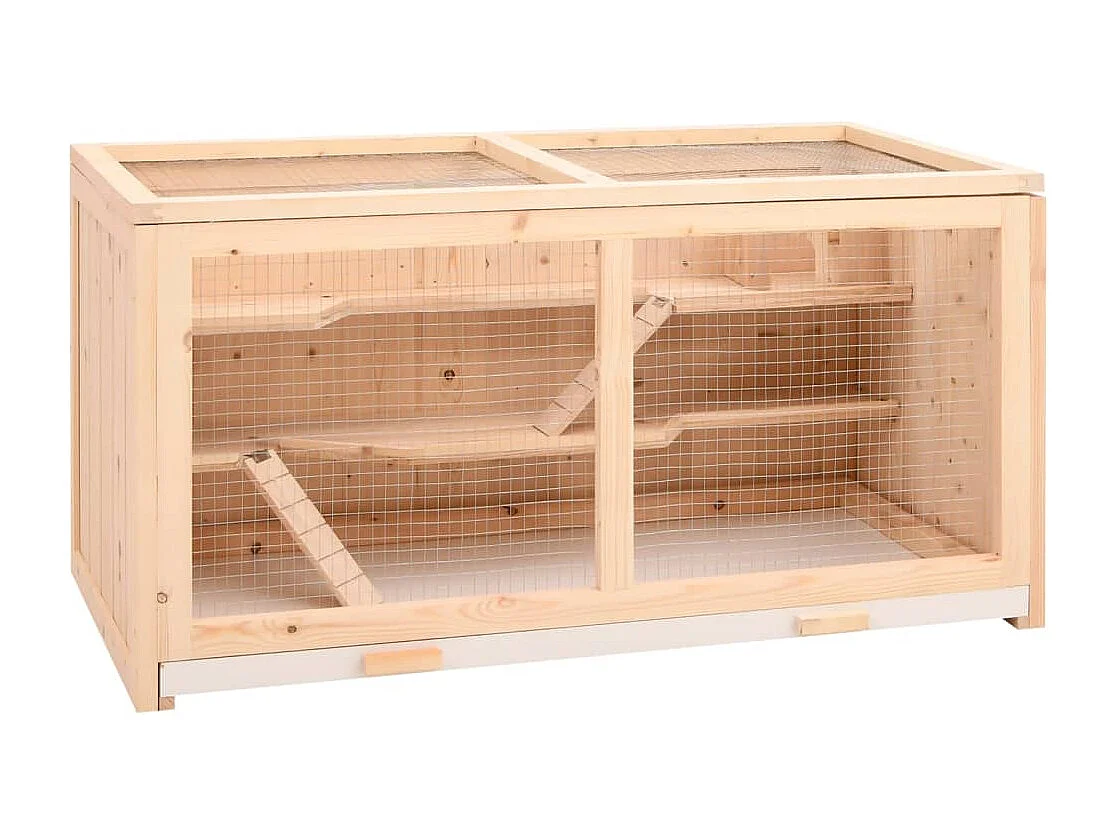 Gaiola para hamster 104x52x54 cm madeira maciça de abeto