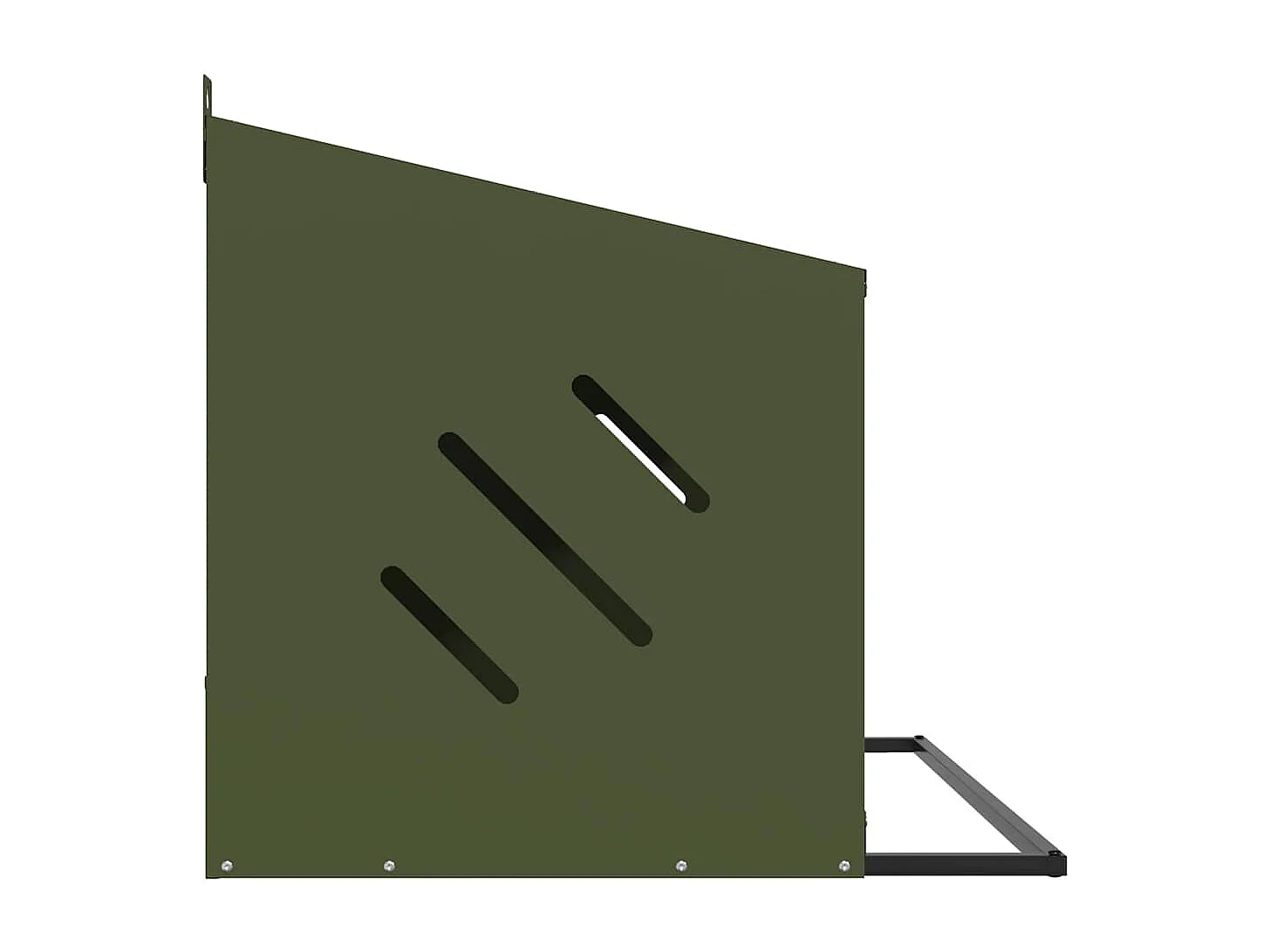 Nichoir à poules avec 2 compartiments vert olive métal