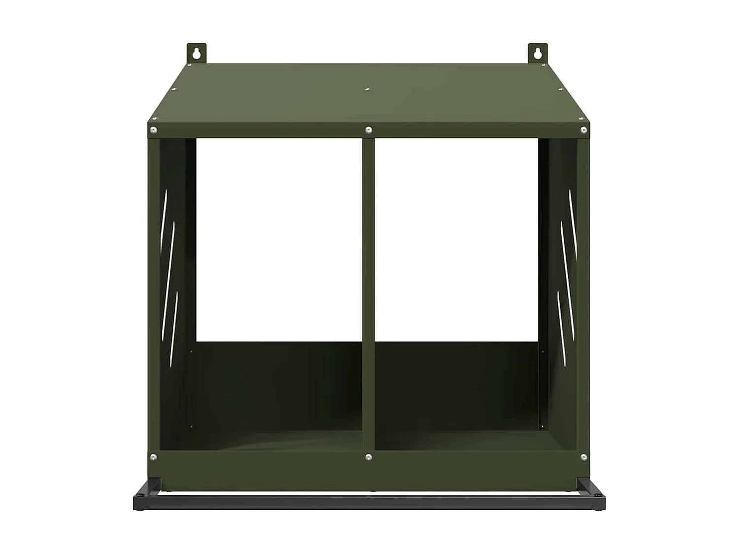 Nichoir à poules avec 2 compartiments vert olive métal