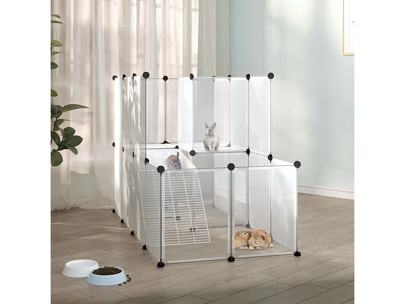 Cage pour petits animaux Transparent 142x74x93 cm PP et Acier