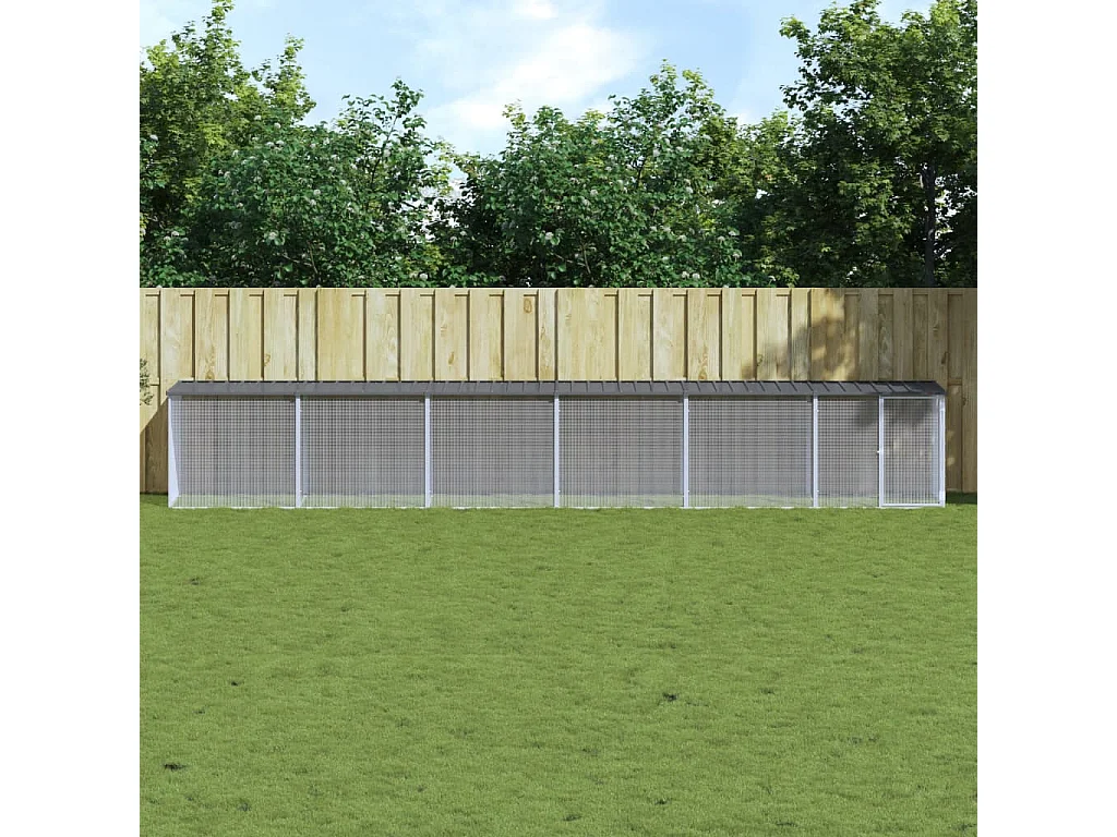 Poulailler avec toit anthracite 603x98x90 cm acier galvanisé